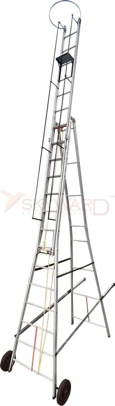 Model No. 1320 Aluminium Self Supported Ladder with Wheels for Home and Industrial Access Use, Professional Movable Ladder for Maintenance, Repair, Storage and Working Tasks